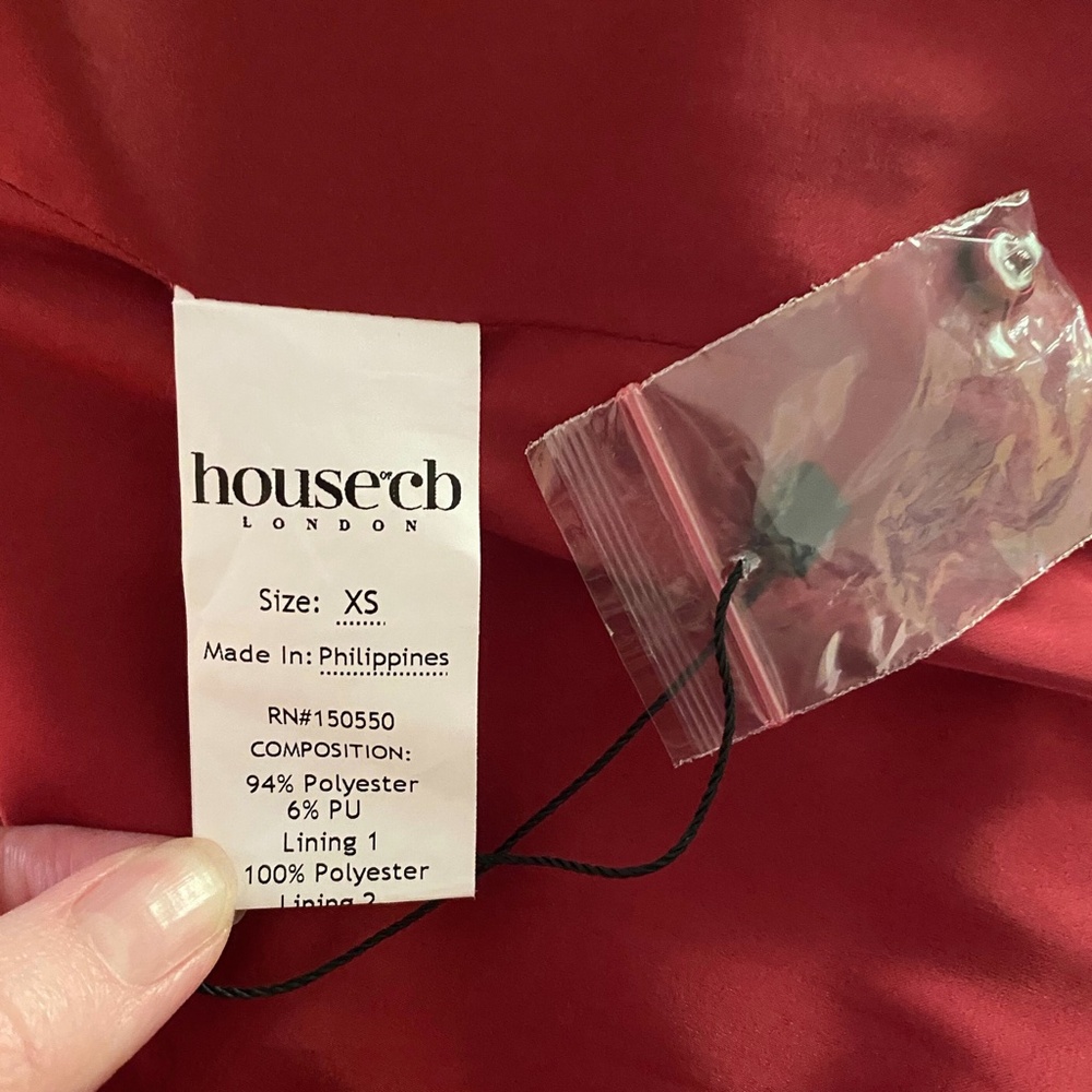 NEW House of CB Sebille Dress Blood Red XS - Picture 15 of 16